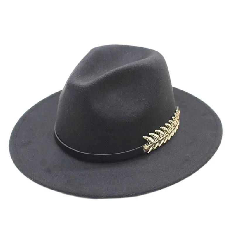 Унисекс широкий плоский полями шерстяная фетровую джазовые шляпы федора шляпа с