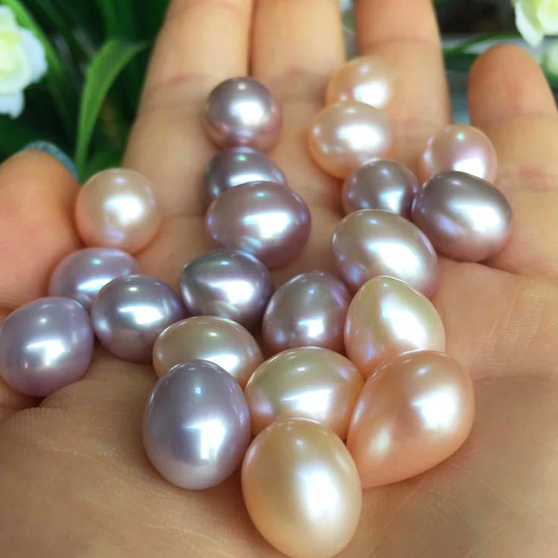 

Natural Freshwater Pearl Beads High Luster 5x7mm Half Hole No Hole Loose Drop Pearls for Earring