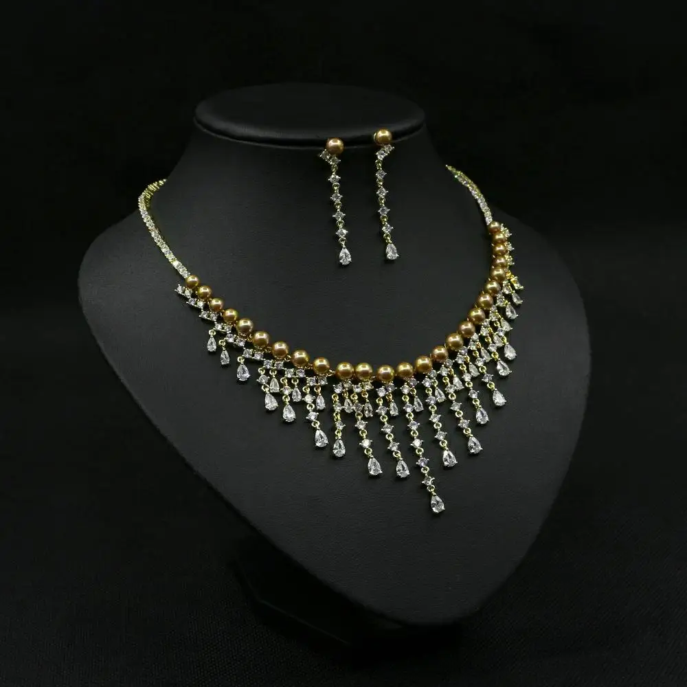 Модный Ювелирный Комплект HIBRIDE 2020 с жемчужной подвеской новый очаровательный