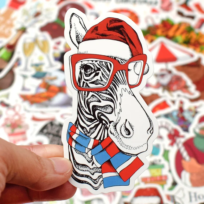 

50PCS Merry Christmas Stickers Gifts for Kids Santa Claus Decal Xmas Tree Cute Sticker Decor Scrapbook Laptop Skateboard Guitar