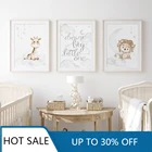 Животное, олень, Лев, обезьяна, искусство на холсте, живопись, постер, Настенный декор, картина для дома, ребенок, детская комната, Декор