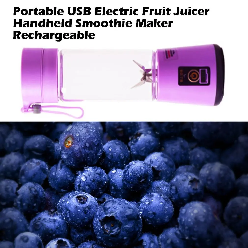 

Portable Size USB Electric Fruit Juicer Handheld Smoothie Maker Blender Rechargeable Mini Portable Juice Cup Water