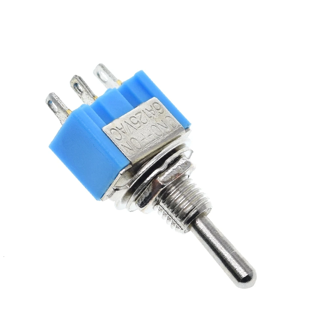 10 шт. синие мини переключатели SPDT ON/ON AC125V 6A с 2 мя позициями 3 шпильки