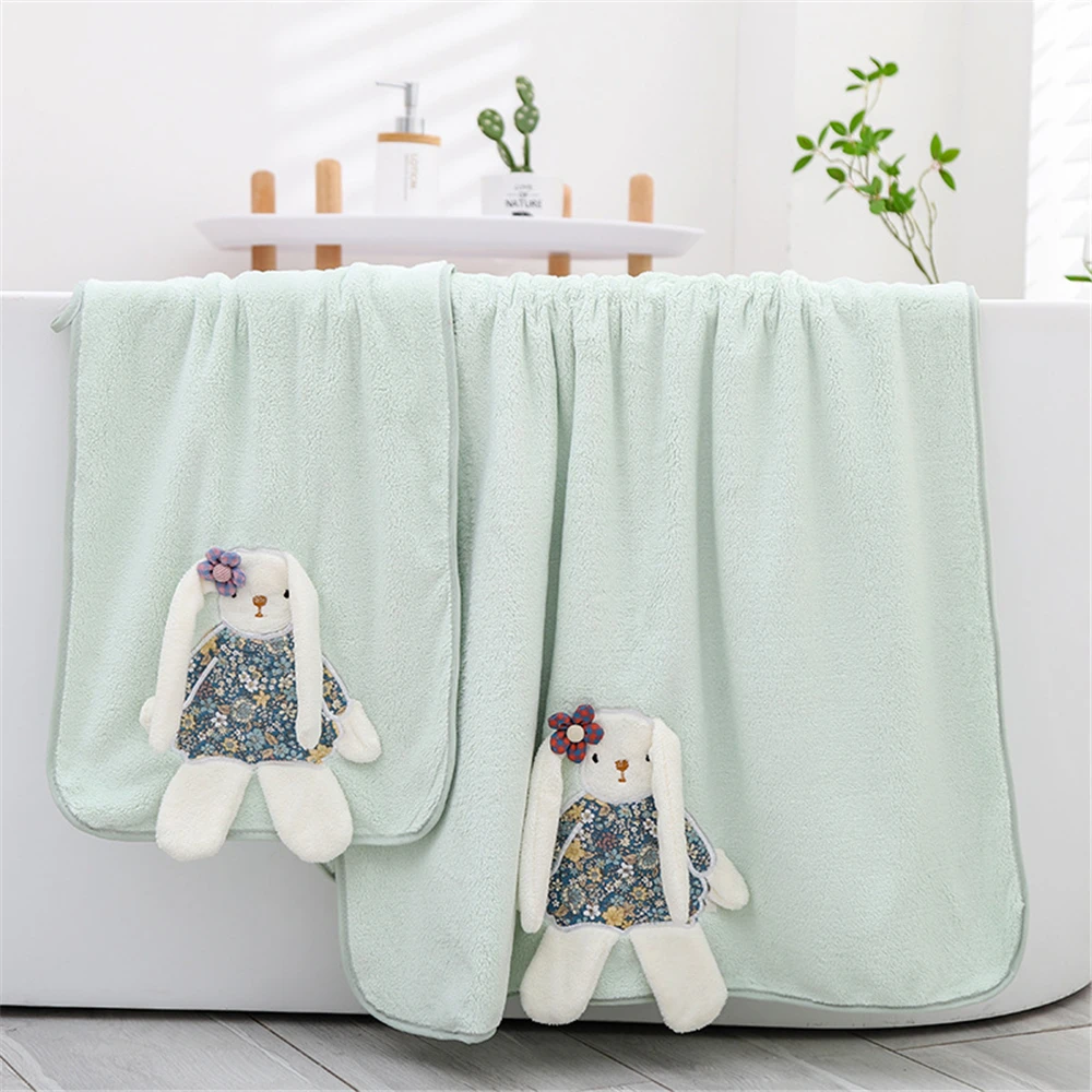 

Children Face Bath Towel Set 1 pcs Bath Towel 1 pcs Face Towel Highly Absorbent Bathroom 70x140 35x75 cm