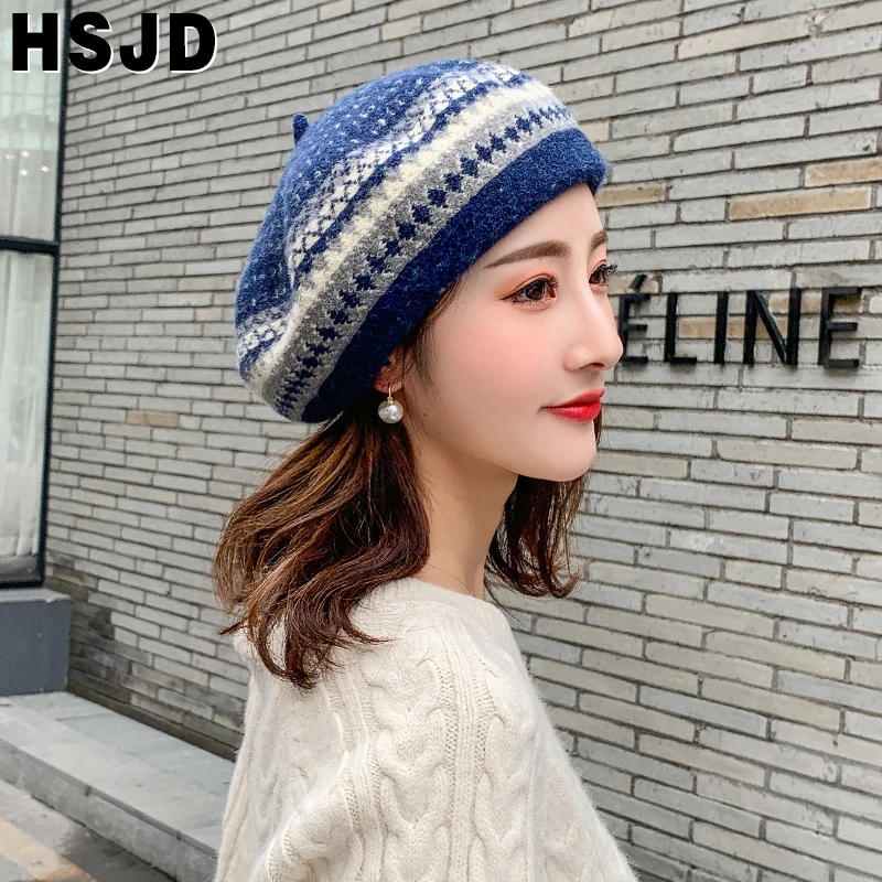 Осенне-зимние женские шерстяные береты во французском художнике Зимние в