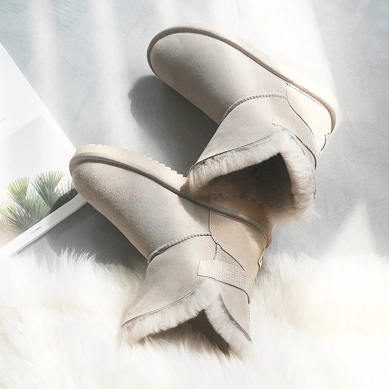 Модные женские зимние сапоги JAYX из настоящей овчины ручной работы стразы до