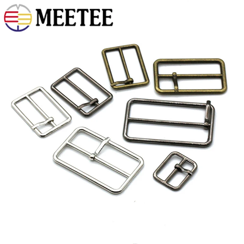 

Meetee 5pcs 20-50mm Metal Belt Buckle Belt Windbreaker Adjustable Pin Buckles DIY Strap Webbing Slider Hook Adjust Decor Clasp