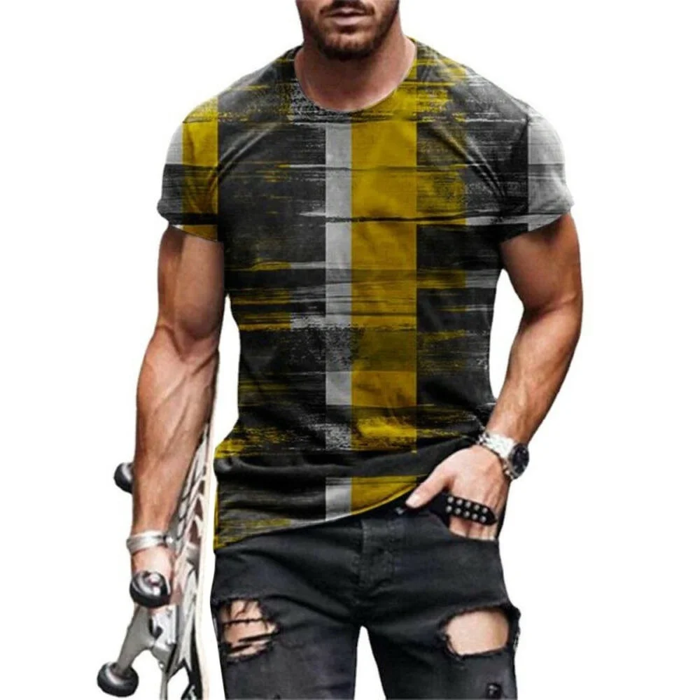 

Men Summer Printed Short Sleeve Round Neck T-shirt Tee Shirt Holiday Casual Tops