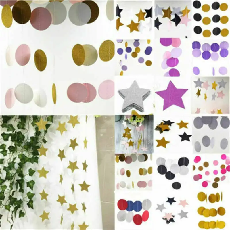 Вспышка 2 м Звезда пятиконечная гирлянда большая бумажная подвесная Гирлянда