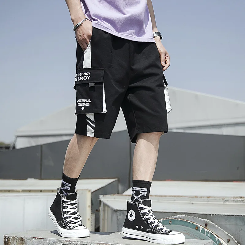 

Mens Cargo Shorts Summer Sport Shorts Hip Hop Sweatpants Men Shorts With Pockets Three Quarter Shorts For Men Loose Walk Shorts