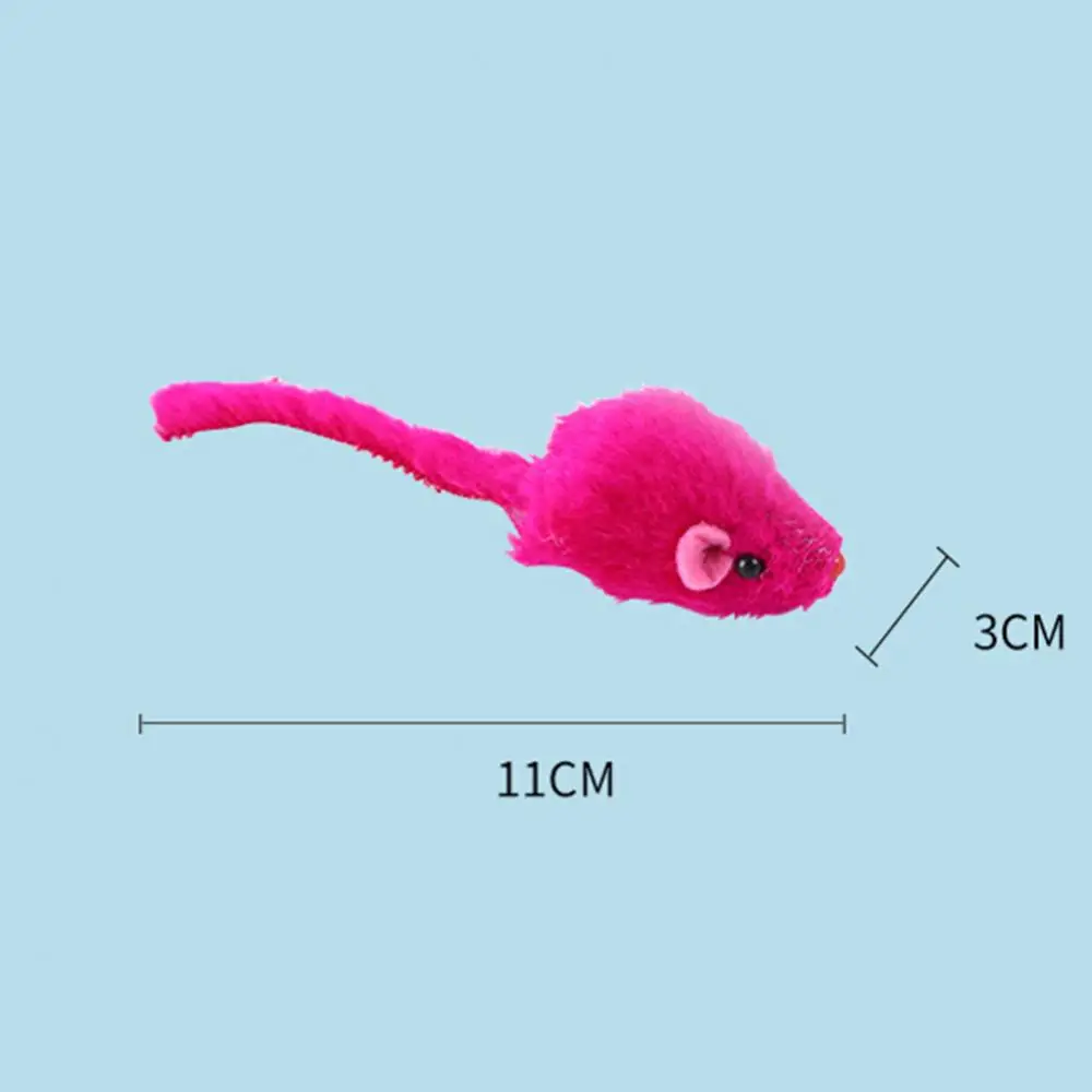 

Hot Sales 10Pcs Mixed Color Fake Plush Mouse Pet Cats Teaser Sound Squeaky Chewing Toy