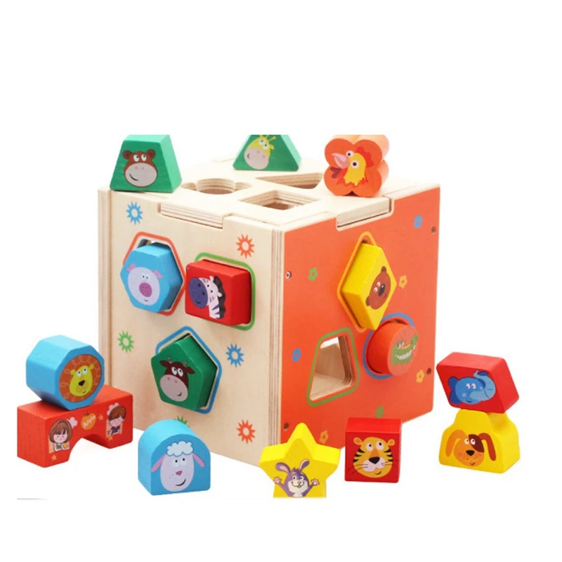 

Baby Match Intelligence Box for Shape Sorter Cognitive and Matching Wooden Building Blocks Baby Kids Children Toy