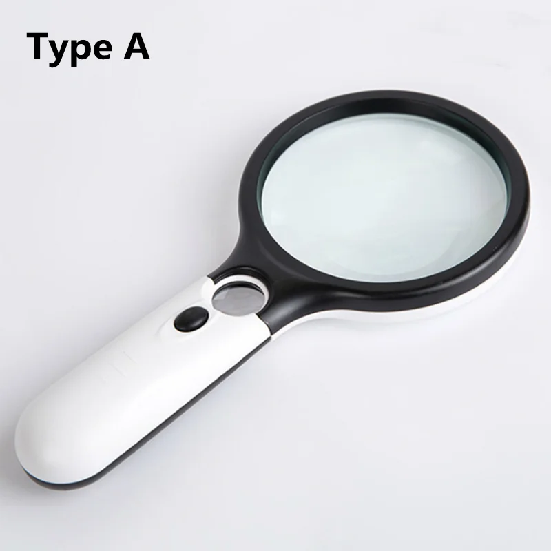 

Handheld 3X/45X illuminated magnifying glass for elderly magnifying glass jewelry repair with 3 LED microscope magnifying glass