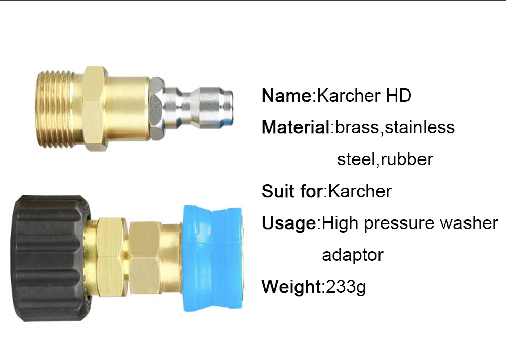 Мойка высокого давления Karcher HD серии водяной пистолет адаптер G1/4 Быстрый Комплект для подключения автомойки аксессуар