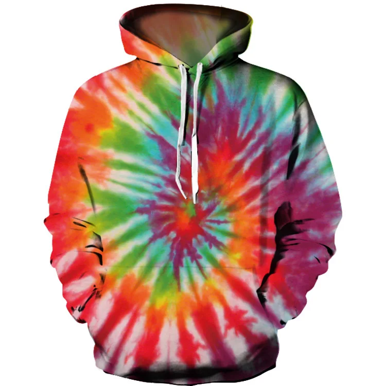 

Новый продукт, свитер с капюшоном и цифровой печатью 3D tie-dye для осени и зимы, Стильная мужская Толстовка