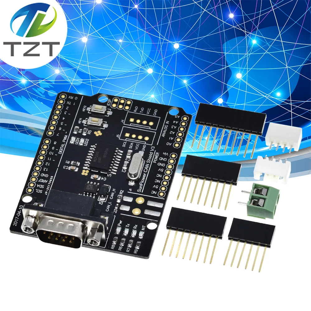 1 комплект MCP2515 подключению Can шины Щит SPI Интерфейс 9 контактов Стандартный Sub D