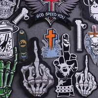 punk tombstone style embroidered patches for clothing accessories applique patches on clothes iron on clothes patch sew clothing