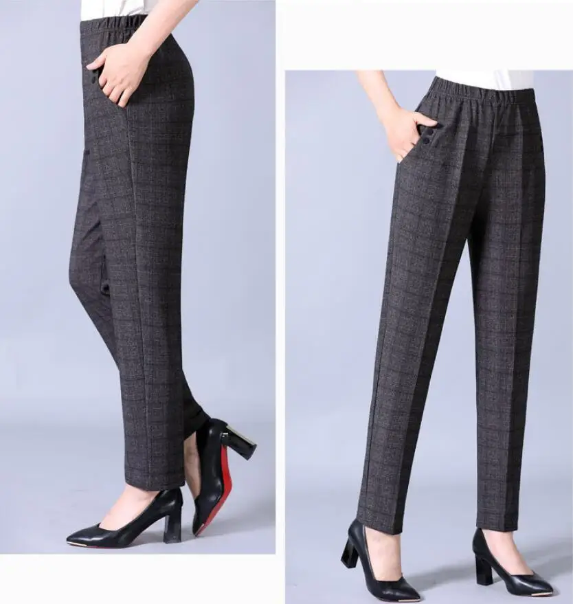 

Women plus velvet Pants 2019 new winter Straight Pants For Middle Age Woman casual High Waist loose Trousers plus size 5xl r1927