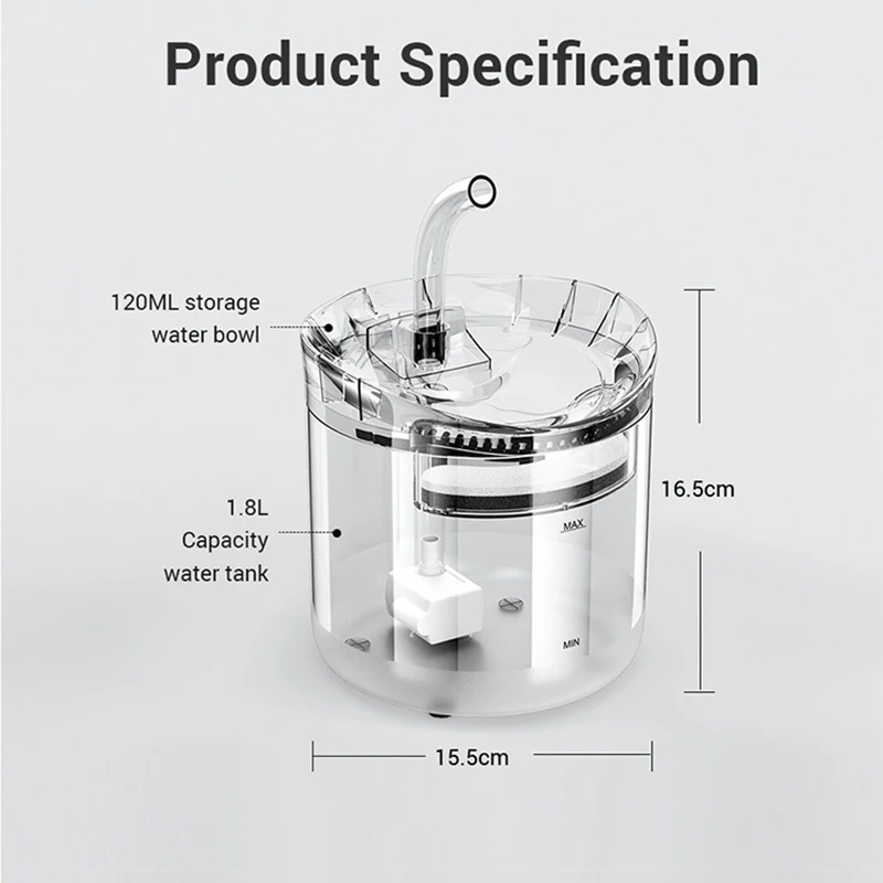2L Intelligent Cat Water Fountain With Faucet Dog Dispenser Transparent Drinker Pet Drinking Filters Feeder Motion Sensor | Дом и сад