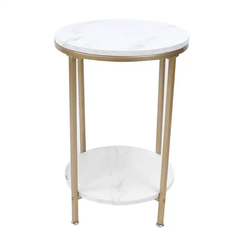 

2-Layer Round Coffee Table Modern Fashionable Style Sofa Side Table for Home Living Room Home Furniture