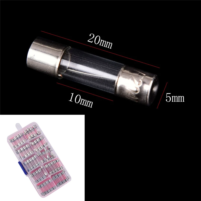 100 шт./кор. 250V 0.2A для 20A Стекло быстрая съемка плавкие трубка предохранители