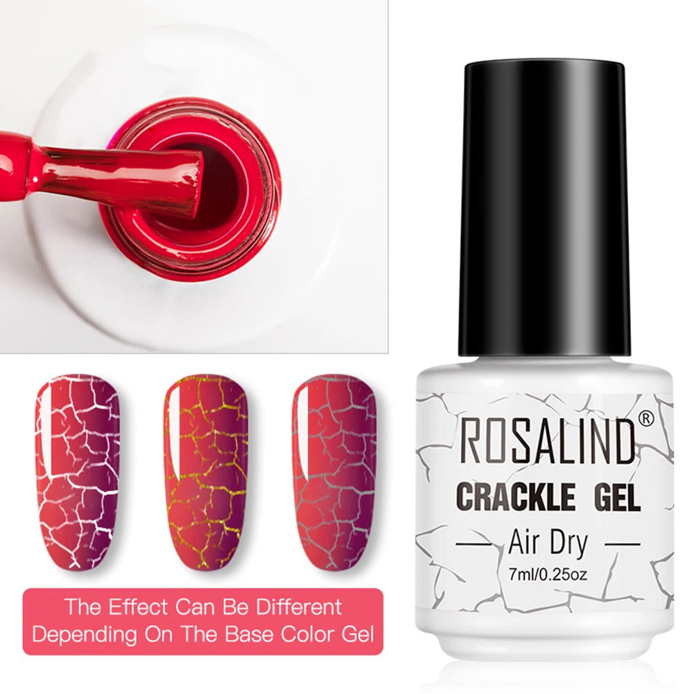 Гель-лак для наращивания ногтей ROSALIND с трещинами цветная база смешанный