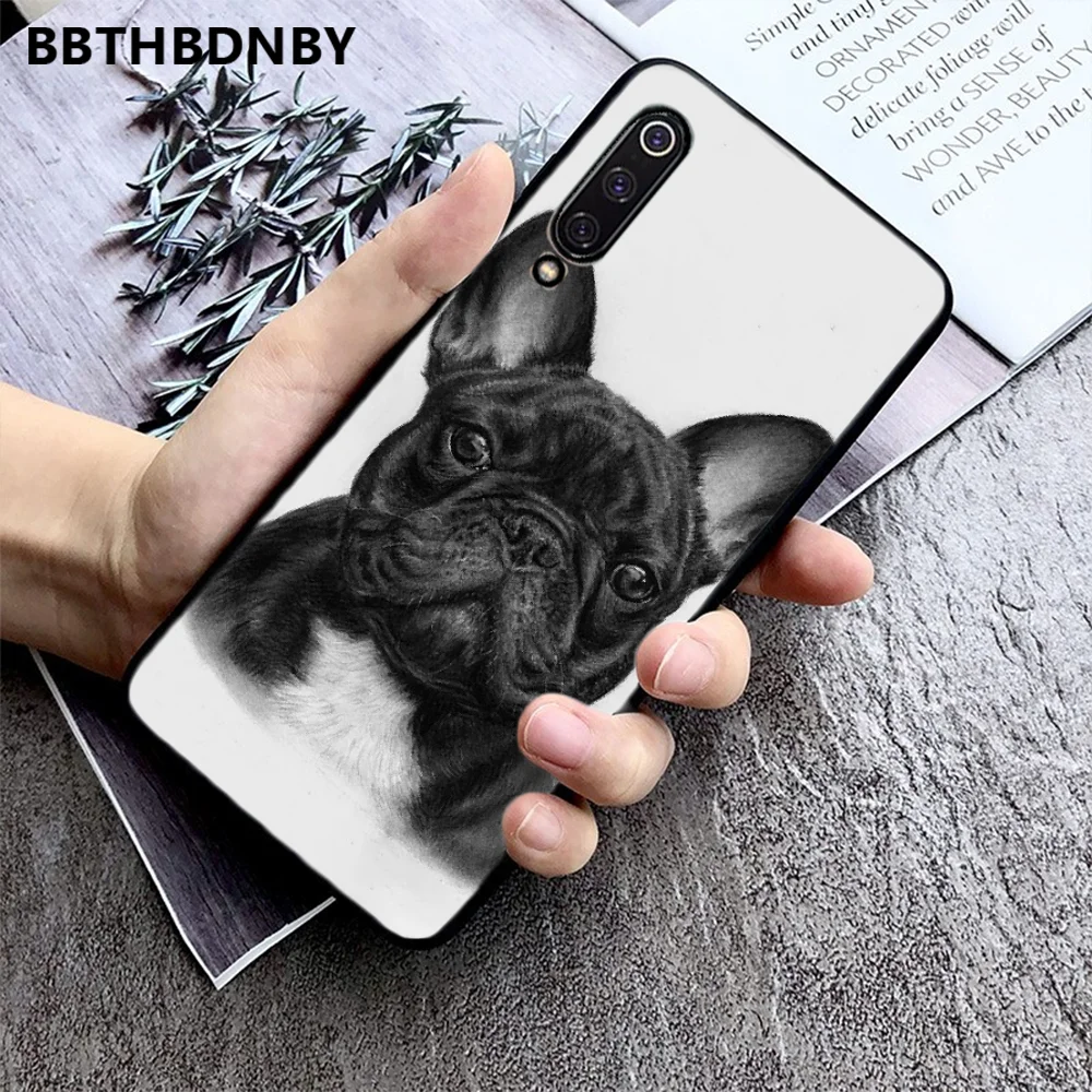 Французский бульдог черный мягкий чехол для телефона из ТПУ бампер Xiaomi Redmi 4x5 plus 6A