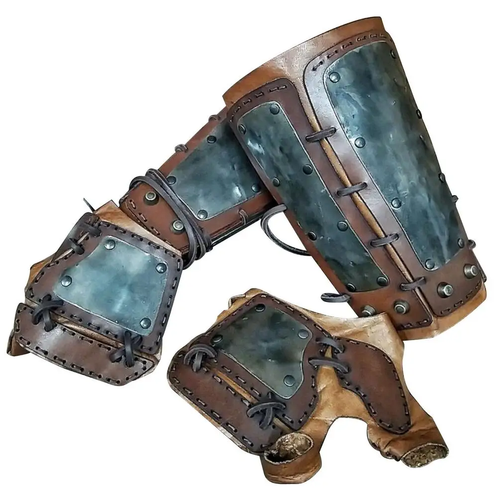 

Unisex Arm Guards Faux Leather Arm Protector Hunting Shooting Cosplay Accessories Adjustable Forearm Guard Gloves Medieval Ha