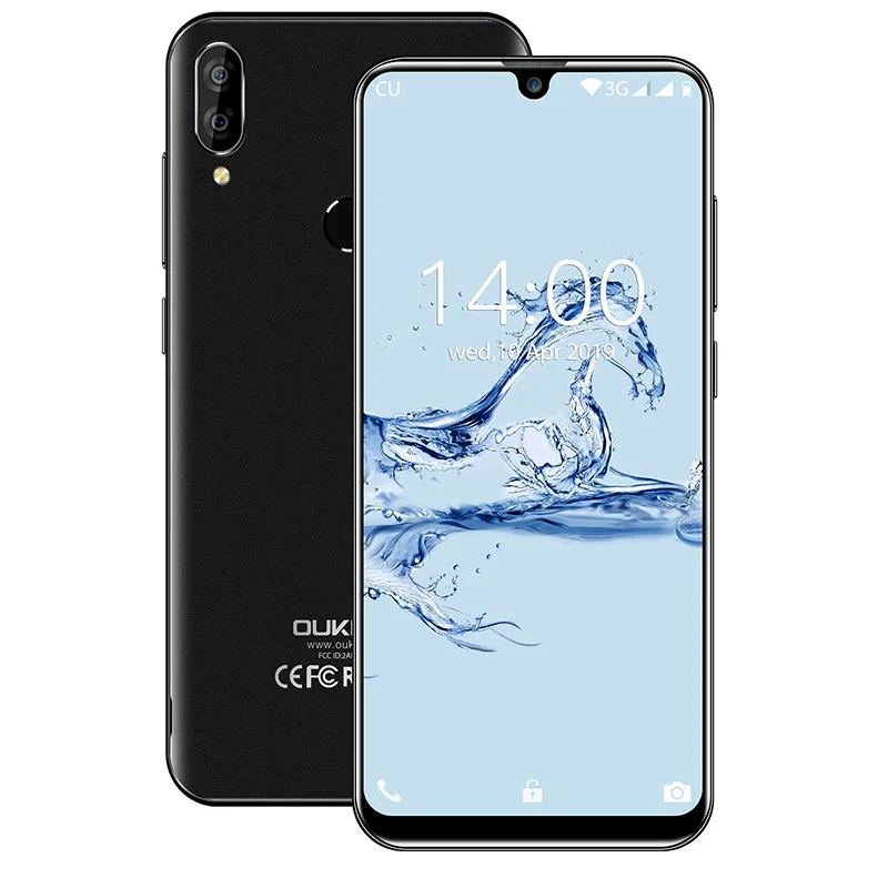 OUKITEL C16 2 ГБ 16 ГБ Android 9,0 смартфон 5,71 ''19:9 MT6580P отпечаток пальца Лицо ID капля экран 5 В/1A 2600 мАч мобильный телефон - Цвет: Черный