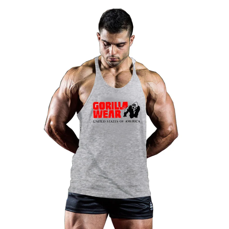 

Майка мужская хлопковая для фитнеса, модная майка без рукавов для бодибилдинга и воркаута