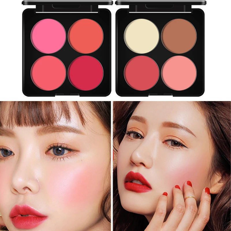 

4 Colors Eyeshadow Palette Highlight Shimmering Naturally Long Lasting No Smudging Eye Shadow