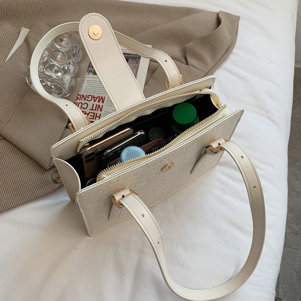 

Women's Bags 2021 Creative Printing Female Shoulder Bag Retro Simple Design Travel Shopping Bag Waterproof Pu Leather