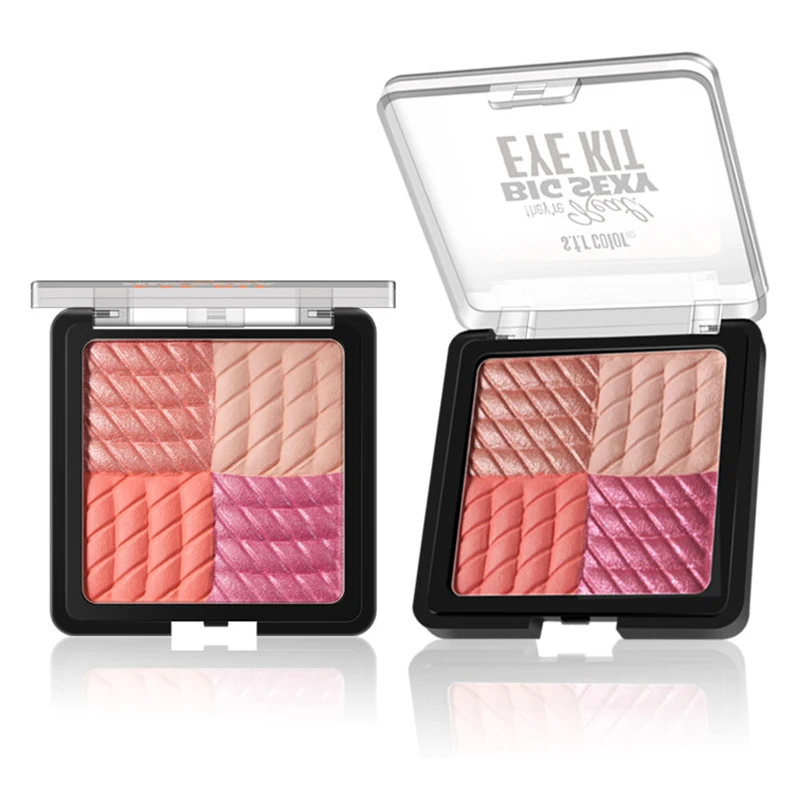 Профессиональная Палетка блестящих теней для век 4 цвета с высокой зажигалкой