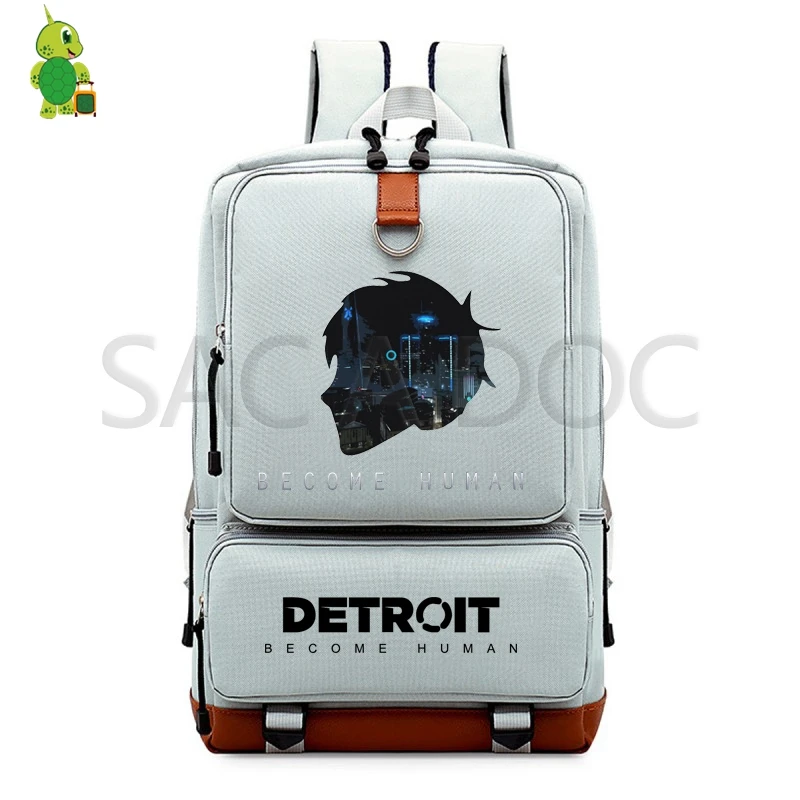 Detroit Become Human RK800 Backpack College Student School Bags for Teenage Girls Boys Laptop Backpack Cosplay Travel Rucksack - Цвет: 10