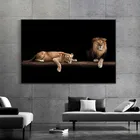 Картина на холсте с ночным львом, Африканское дикое животное, настенное искусство, животное, Декоративные плакаты и принты животных дикой природы для гостиной