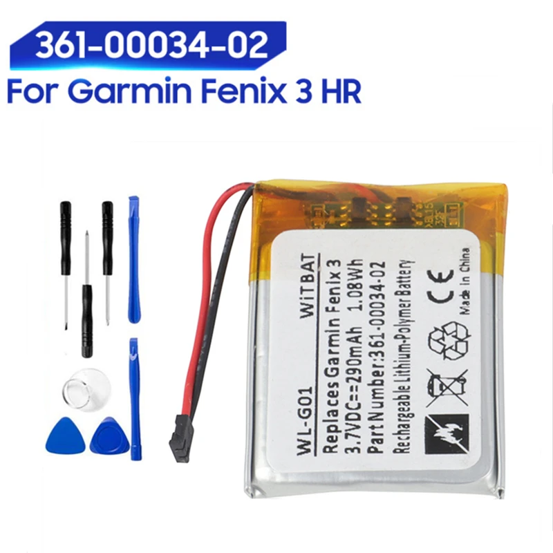 Оригинальная запасная батарея для часов 361-00034-02 Garmin Fenix 3 Fenix3 F3 HR GPS спортивные часы