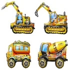 Трехмерный экскаватор в сборе, стерео танк, полицейский автомобиль, гоночный автомобиль, детская игрушка на день рождения, украшение, алюминиевый воздушный шар