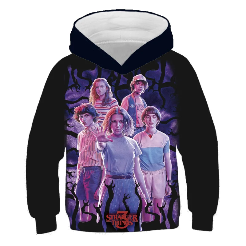 

2020 3D Print Hoodies Stranger Things 3 Hoodie Pullovers Children Long Sleeve Sweatshirts Hot TV Series Boy Girl Kids Cool Coat