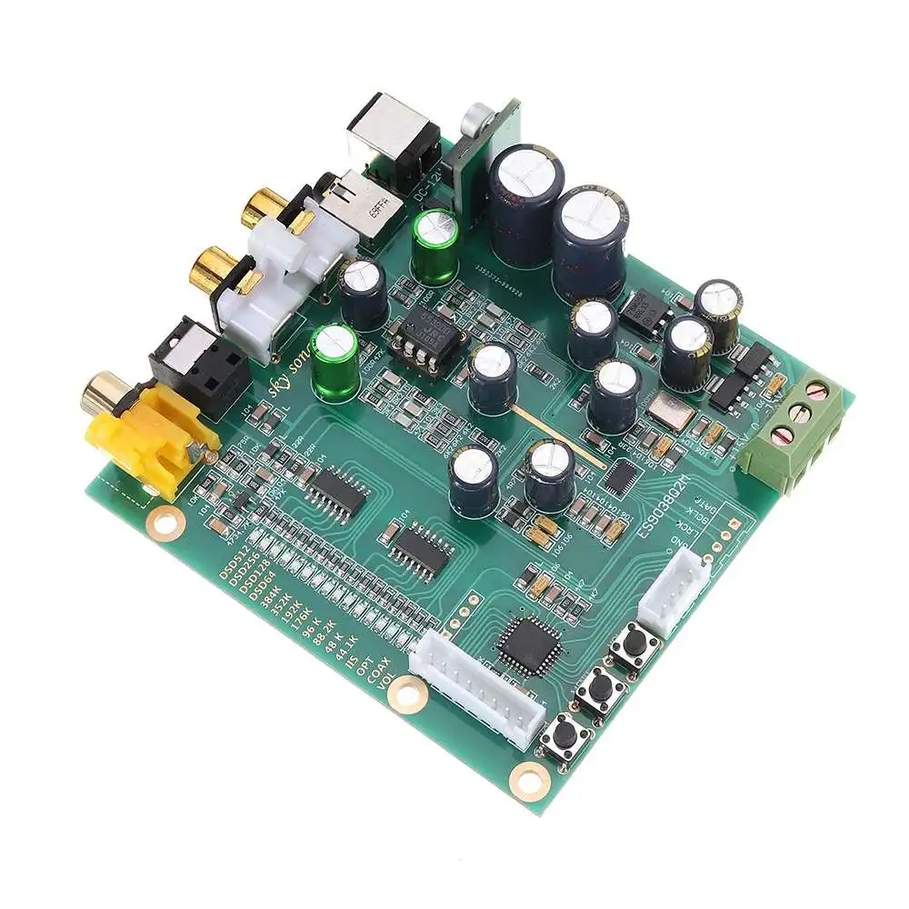 Аудио декодер DAC DSD плата 3 5 мм поддержка IIS коаксиальный вход 384 кГц DOP с OLED-экраном