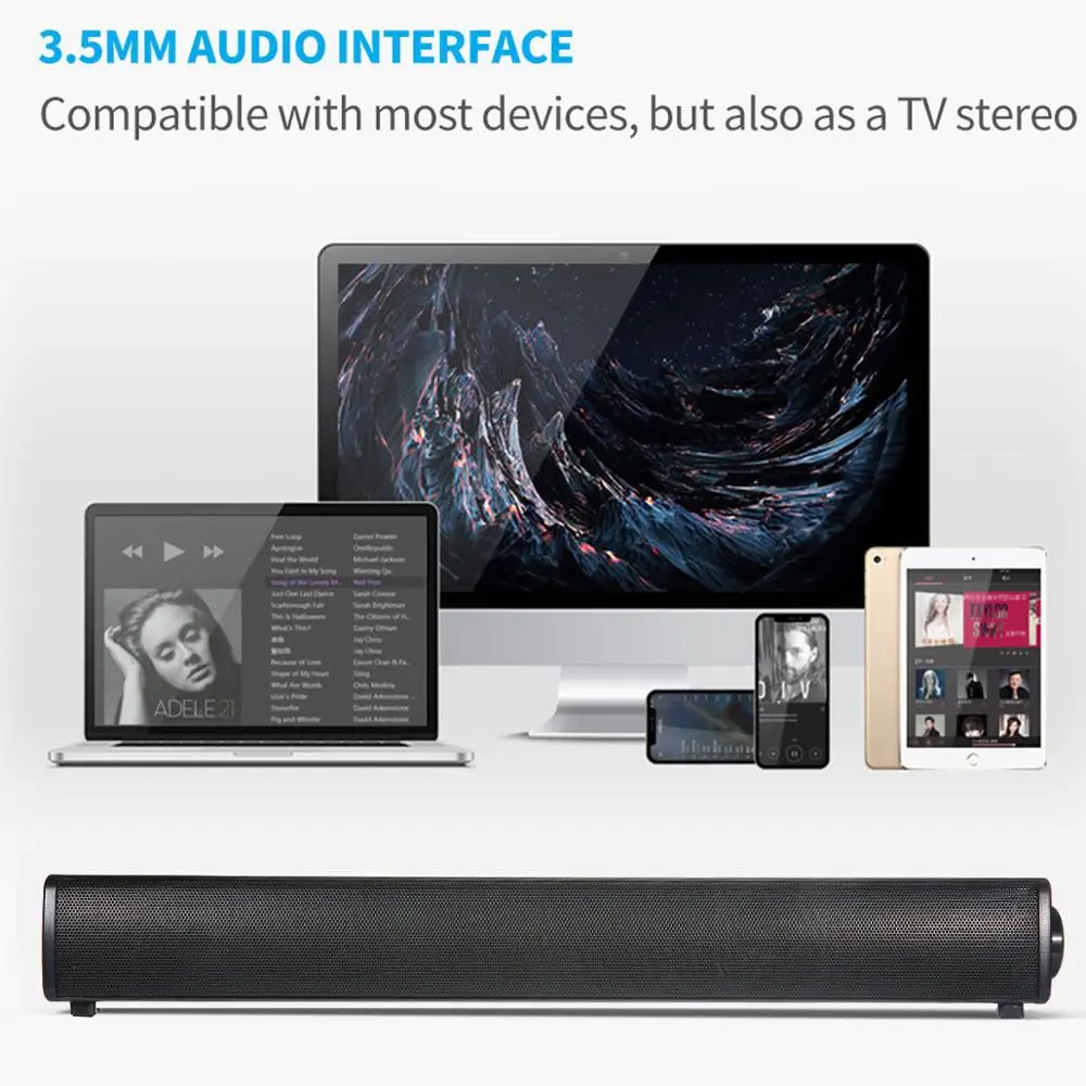 

AWEI Y15 Wired Sound Bar Speakers Computer Wired Speakers Home Theater TV Sound Bar Speakers Computer