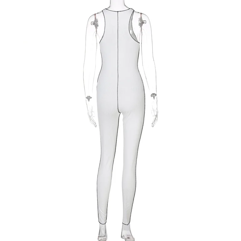 

Rompers Womens Long Jumpsuit Bodycon Summer Fashion Style 2021 White Jump Suit For Ladies Lace Up V Neck Bodys Jumpsuits Sexy