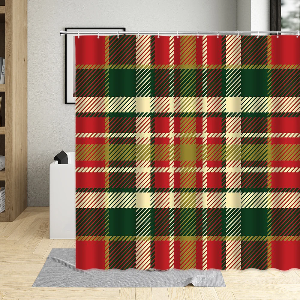 

Colorful Mosaic Square Lattice Printing Bathroom Decor Waterproof Shower Curtains Polyester Wall Decoration Screen With Hooks