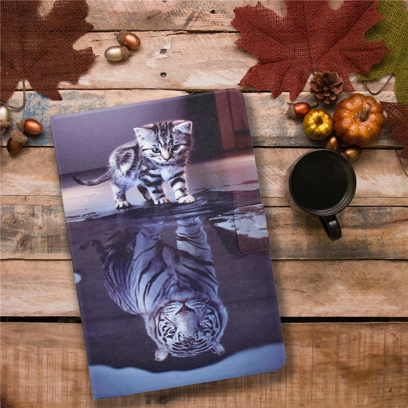 

Cover For Huawei Matepad 10.4 inch BAH3-W09 BAH3-AL00 Cartoon Tiger Cat Leather Case For Huawei MatePad 10.4 Tablet Cover Cases