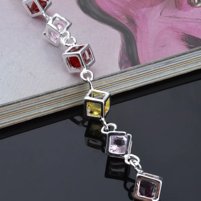 

Fashion Jewelry 925 Sterling Silver Bracelet Cubic Zirconia Bracelet Color Woman Jewelry Gift