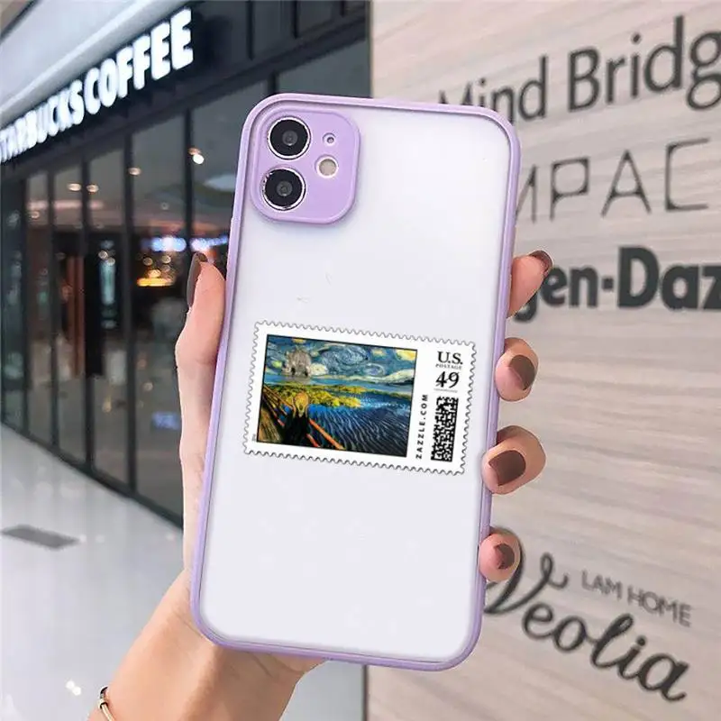 

Art david fashion FUNNY Van Gogh Phone Case Matte Transparent for iPhone 11 12 7 8 s mini pro X XS XR MAX Plus funda
