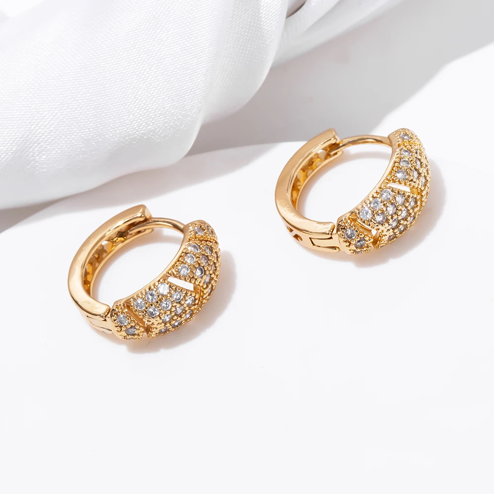 Gold /Silver Color Hoop Earrings White Crystal Rhinestone Earring Hoops for Women Vintage Fashion Jewelry Circle Earings Gifts | Украшения