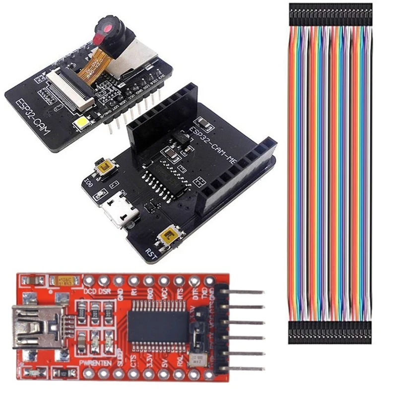 

Bluetooth модуль камеры ESP32-CAM-MB WiFi OV2640 5 в CH340G Nodemcu FT232RL Преобразователь USB в TTL + 40-контактный Джампер