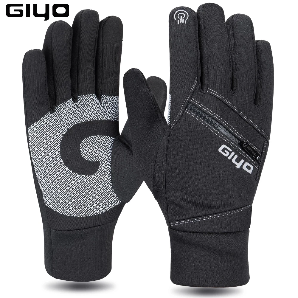 

GIYO Cycling Gloves Winter Long Finger Black Women Men Gloves For Bicycle MTB Bike Gloves FSports Fishing Running Thermal Fleece