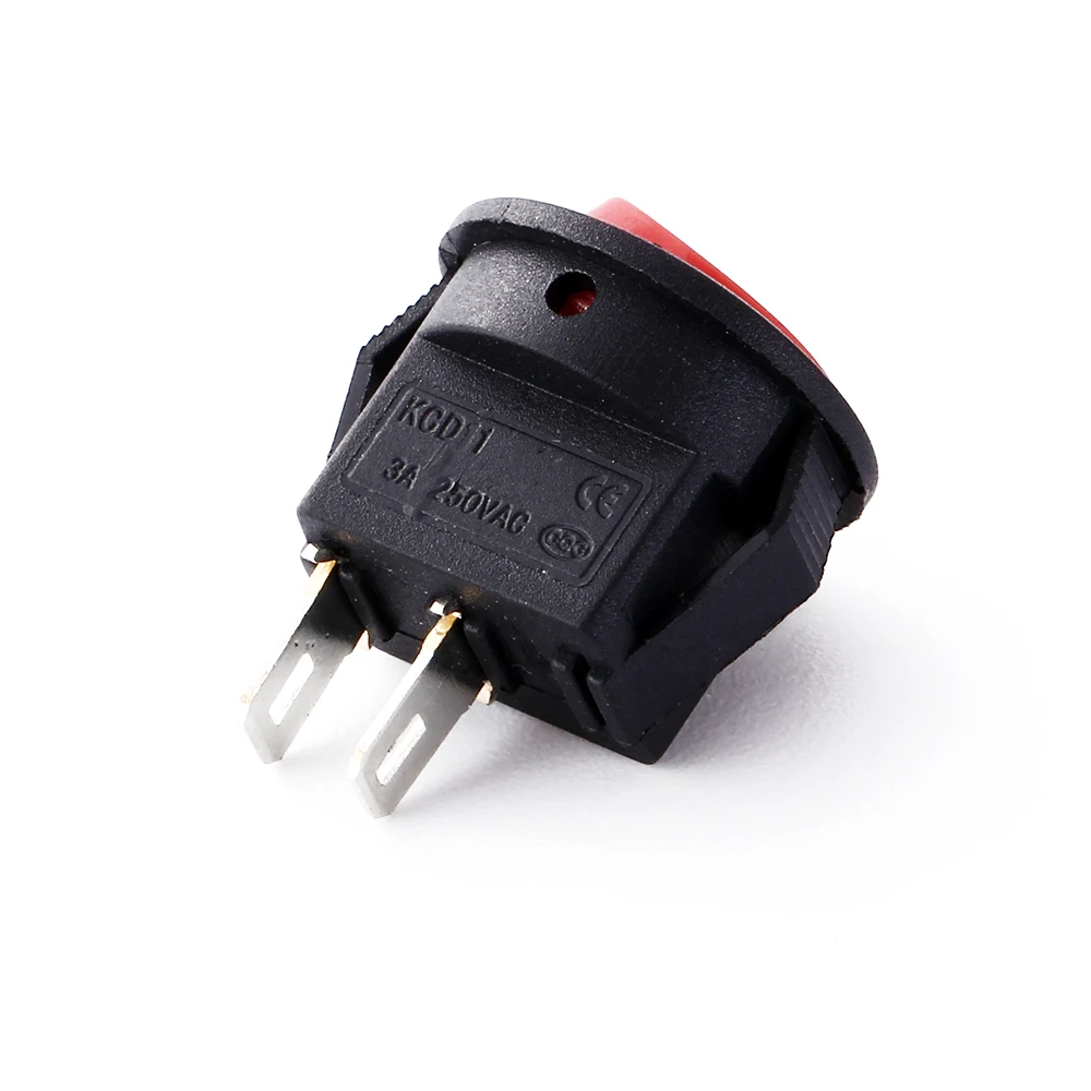 KCD2 101DX КРАСНЫЙ 2 контактный круглый Кулисный переключатель 6A 220В|Выключатели| |