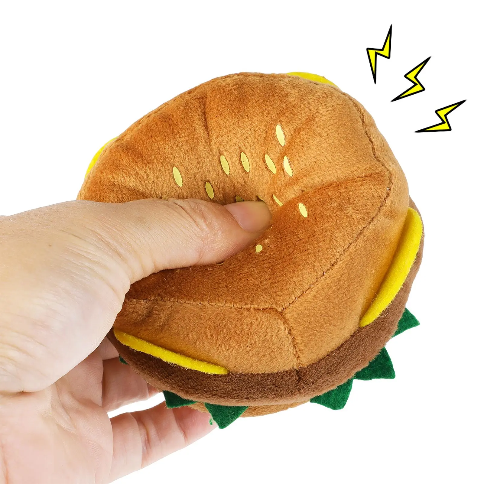 

5PCS Food Squeaky Toy Realistic Interactive Simulation Hamburger Dog Toy Pet Teething Toy Training Funny Sound Toys